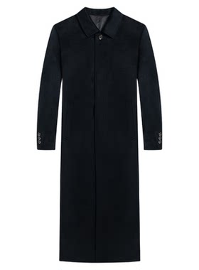 鼎铜超长款羊毛大衣男过膝冬季加厚羊绒商务轻奢中年高端毛呢外套