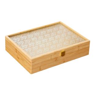 家用木盒收纳盒桌面木质带锁小箱子实木复古印章首饰收纳盒储物箱