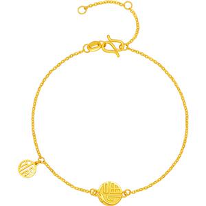 周六福5G黄金龙手链女计价足金福瑞龙生肖龙系列福牌龙纹手饰送礼