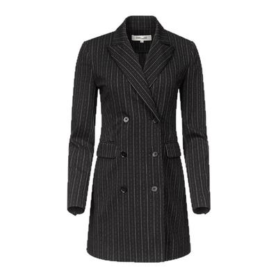 [庞特针织]DVF2025秋冬新款黑白条纹弹力针织西服JL3T001