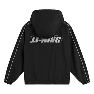 李宁荷叶风衣男款2026秋季新款防泼水外套开衫连帽宽松户外露营服