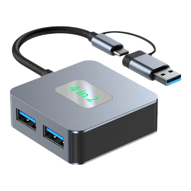 可芝(KERZY)集线器双头扩展坞type-c+USB转USB3.2*2+type-c3.2*2/USB3.2*4四口拓展铝合金外壳