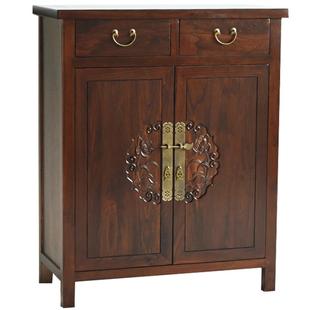 中式入户鞋柜实木玄关柜榆木隔断柜原木复古门厅柜高端收纳柜仿古