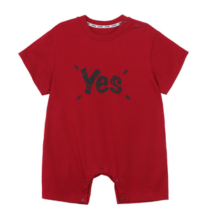 小O爸男婴童 宝宝可爱T恤哈衣夏季短袖连体衣2026年新款婴儿爬服