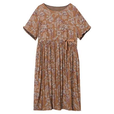 中长裙舒适质感妈妈装连衣裙