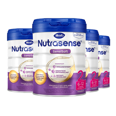 HeroBaby荷兰白金版DHA进口新生儿宝宝二段配方婴幼牛奶粉2段*4罐