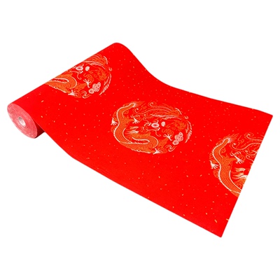 加厚万年红对联纸长卷蜡染