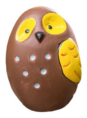 猫头鹰手工陶瓷招财花盆景摆件