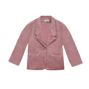 CIZZLEMORE【粉红玫瑰】韩版粉色皮衣西装外套高级感气质宽松上衣