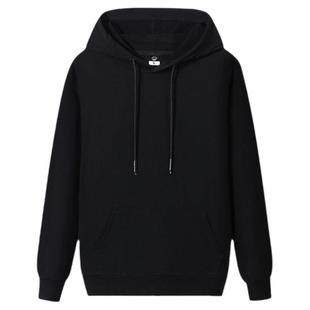 俞兆林纯棉加绒连帽日系纯色卫衣男女情侣加绒套头中青年学生外套