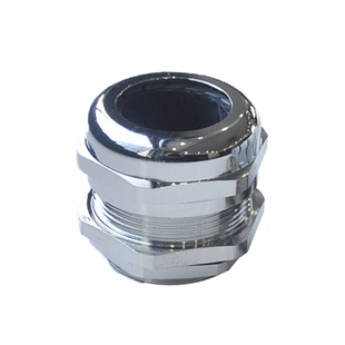 蓝江LAND M牙直通金属电缆防水接头IP68外螺纹铜镀镍锁紧密封格兰