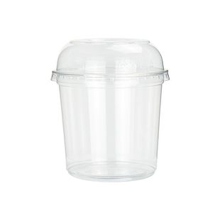 网红水果杯一次性水果捞沙拉碗酸奶果汁果切杯包装透明圆形打包盒