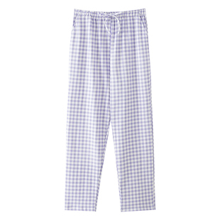浪莎纯棉拉架睡裤女春秋季2026新款可外穿简约格子爽棉遛弯家居裤