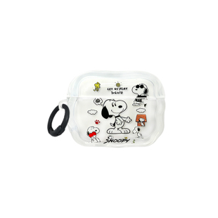ins韩风漫画可爱卡通史努比小插画适用苹果AirPods 5代Pro3半透明保护套AirPods 4/Pro2无线降噪蓝牙耳机软壳