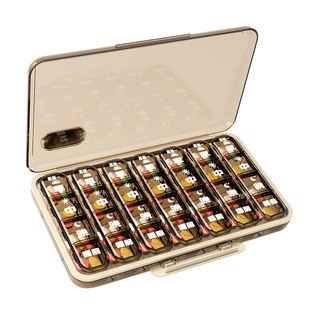 老年人分药盒一周七天便携药品分装盒吃药提醒一日三餐健忘小药盒