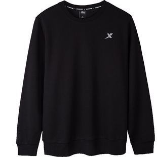 特步卫衣男 运动装男款跑步上衣男士衣服外套春秋款长袖T恤男正品