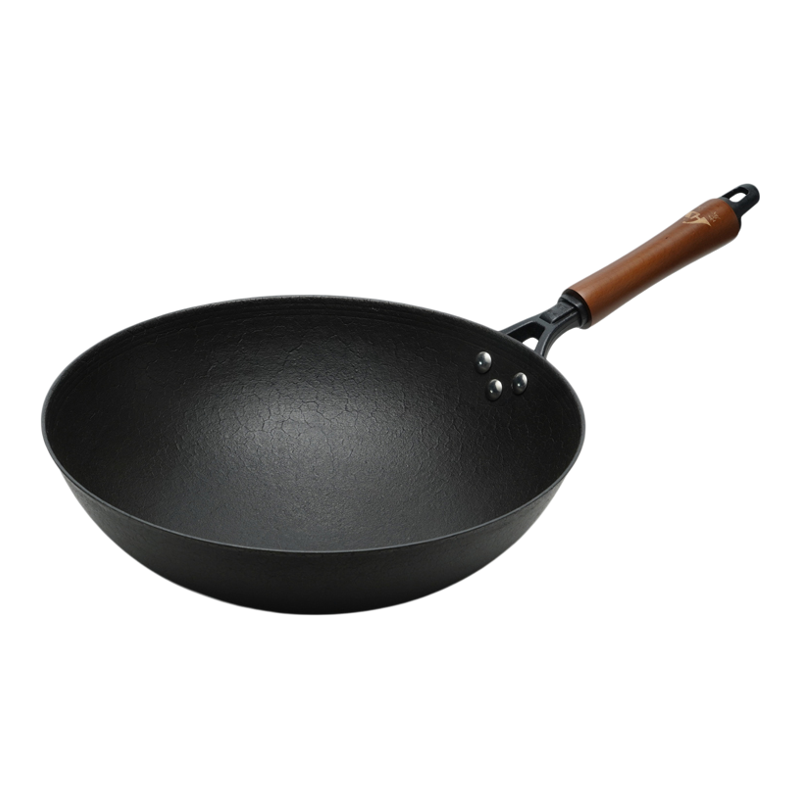 美食作家王刚家用炒锅龟纹手工生铁32cm34cm电磁炉燃气灶通用包邮