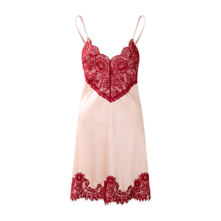 NoirTease春夏丝质性感蕾丝睡裙女士修身蕾丝吊带睡衣家居服打底