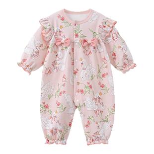 【初棉·云抱抱】婴儿衣服纯棉春秋款宝宝连体衣超萌长袖爬服春装