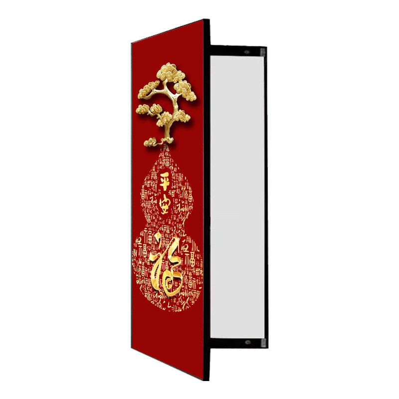 百福暗藏式全身镜子玄关装饰挂画隐藏式过道穿衣镜入户试衣舞蹈镜