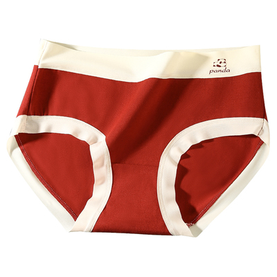 本命年红色抗菌女三角裤女士内裤