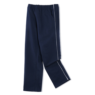 儿童运动裤男童三两一道杠女童藏青色春秋夏季小学生校服杠条裤子