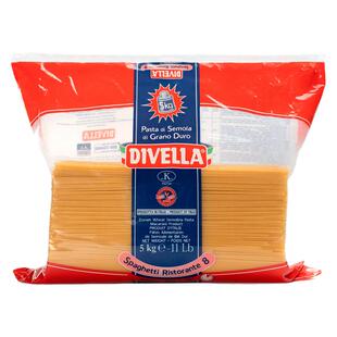 蒂维勒DIVELLA原装意大利面8号戴维娜直身意面5kg餐饮酒店商用装