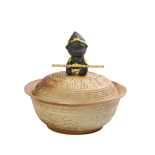 百福陶瓷烟灰缸高级感大号带盖防飞灰家用办公室创意个性烟灰缸