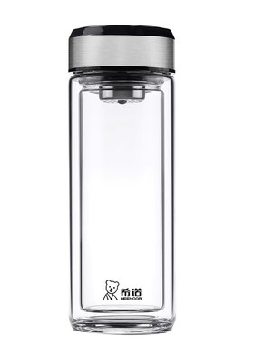 希诺官方正品茶杯家用双层玻璃杯