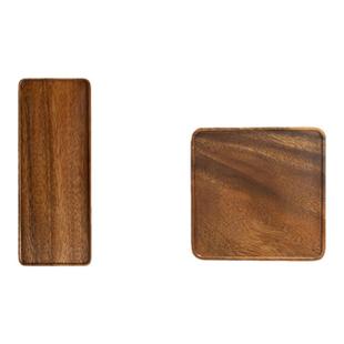 日式简约胡桃木托盘 实木茶盘壶托咖啡店小食盘家用点心盘干泡台