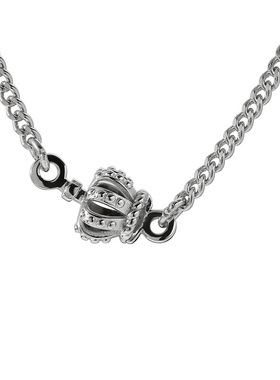 复古皇冠925纯银项链女万能裸链