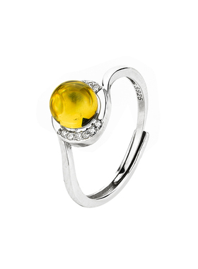 南宫S925银天然蓝珀轻奢戒指