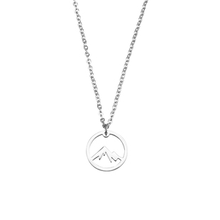 BARCODE 个性镂空山峰钛钢项链男潮百搭土酷学生情侣吊坠配饰女