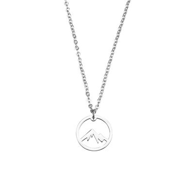 BARCODE 个性镂空山峰钛钢项链男潮百搭土酷学生情侣吊坠配饰女