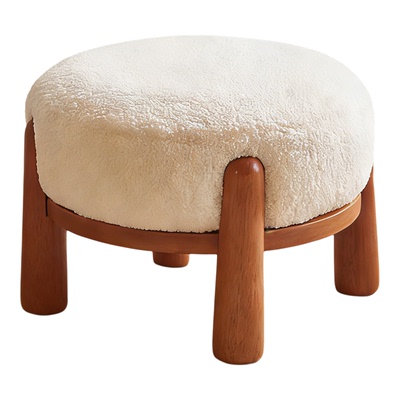 实木简约客厅软包矮凳