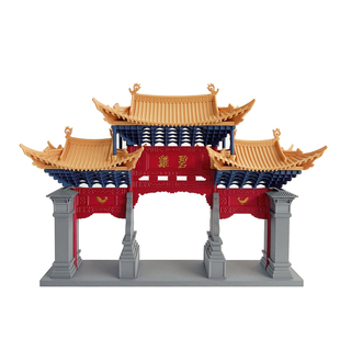 中式复古门楼牌楼狮门牌坊建筑摆件水陆盆景沙盘造景微景观装饰