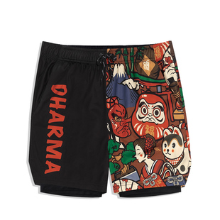 泳裤泡温泉裤男款双层速干防尴尬大码宽松游泳裤日式