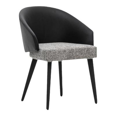 实木麻布意式风格扶手餐椅