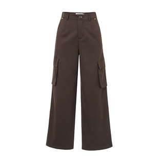 恩瑞妮专柜同款2025冬季新款宽松显瘦气质淑女休闲裤女工装长裤