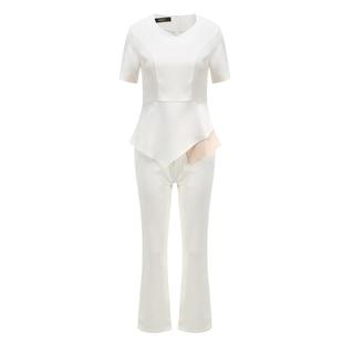 美容院工作服女高端美容师裤子套装养生馆足浴技师按摩师气质中袖