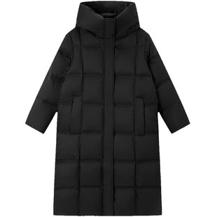 森马羽绒服女中长款2025冬季新款小个子宽松连帽女装三防鸭绒外套