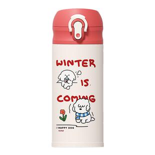 Face儿童吸管保温杯316不锈钢女生便携高颜值弹跳杯学生专用水杯