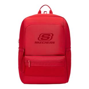 斯凯奇红色双肩包女大学生校园通勤电脑背包初高中生大容量书包男