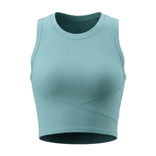 运动内衣女美背收腰瑜伽服背心一体式跑步防震外穿健身文胸上衣夏