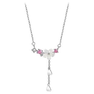 Grace Girl樱花项链女款新款高级感轻奢小众送女朋友新年生日礼物