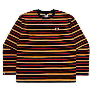 【明星同款】【玩趣撞色】KODAK柯达25秋冬男女通用法兰绒条纹T恤