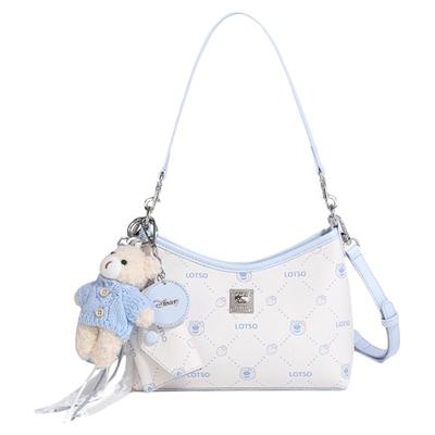 迪士尼草莓熊单肩斜挎腋下托特包