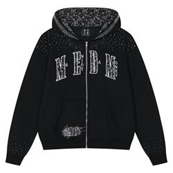 MEDMbandanas烫钻加绒开衫卫衣