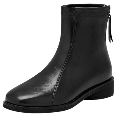 星期六棕色短靴女爆款法式小裸靴