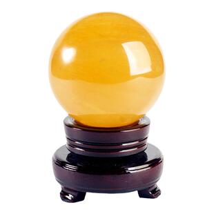 慈风阁可洒净天然黄水晶球运势球黄色水晶球摆件七星阵招财粉晶球